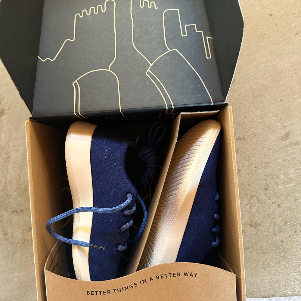New in box - blue Allbirds shoes